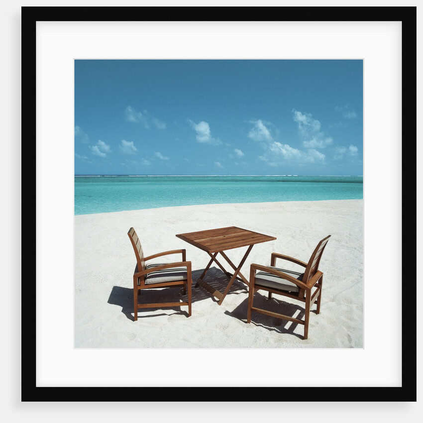 Chairs and Table at a Beach by Anonymous