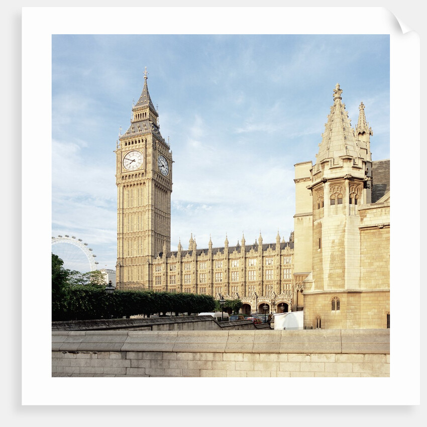 Westminster and Big Ben with Millennium Wheel in the background by Anonymous