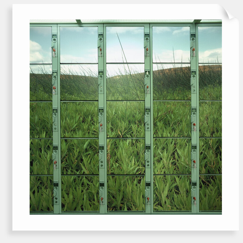 Painted lockers at a railway station by Anonymous