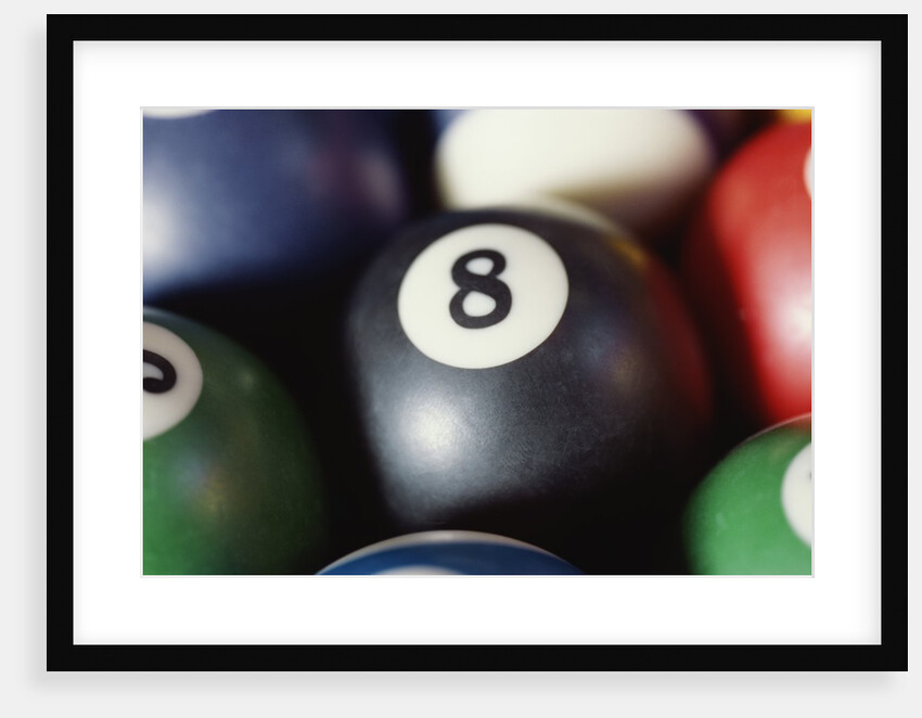 Balls on a pool table by Anonymous