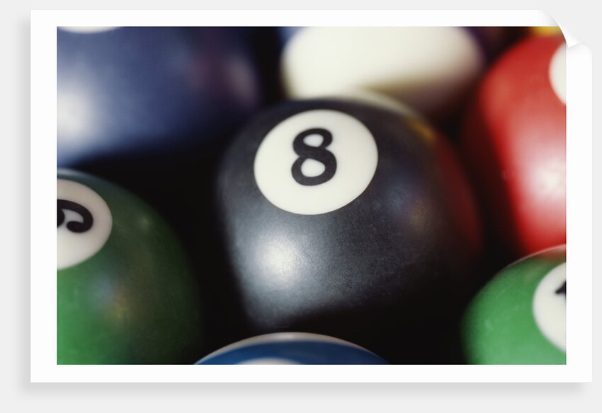 Balls on a pool table by Anonymous