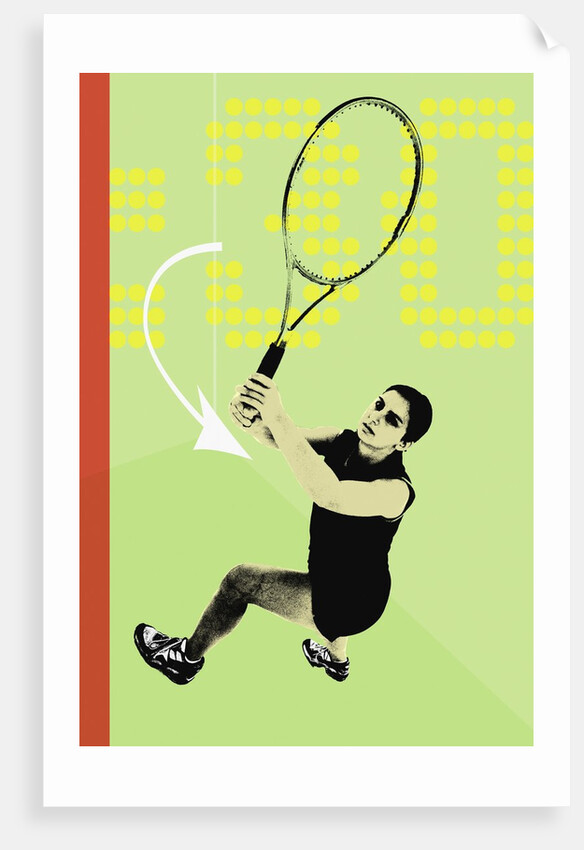 Tennis action by Anonymous