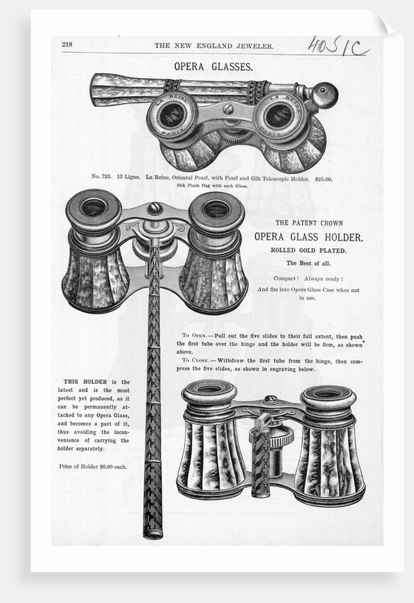 Advertisement For Opera Glasses by Anonymous