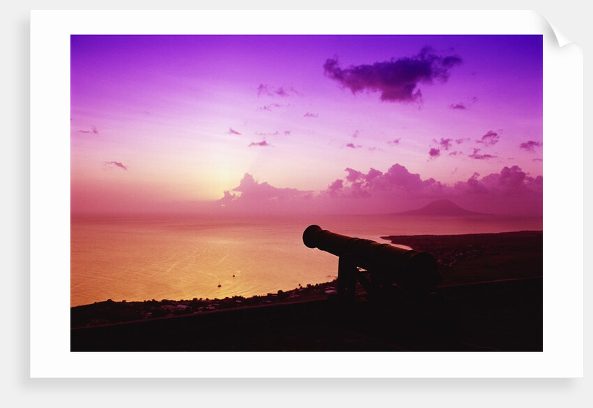 Lone Brimstone Hill Fortress Cannon at Sunset by Anonymous