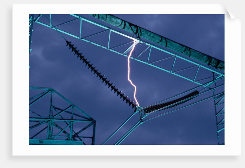 Lightning Bolt Striking Power Cable by Anonymous