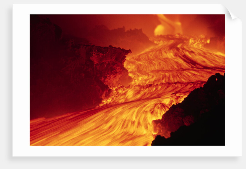 Lava Flowing from Mount Etna by Anonymous