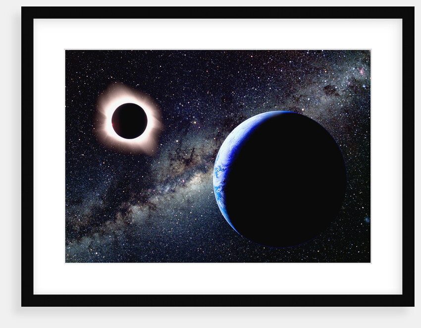Earth and Total Eclipse Seen from Space by Anonymous