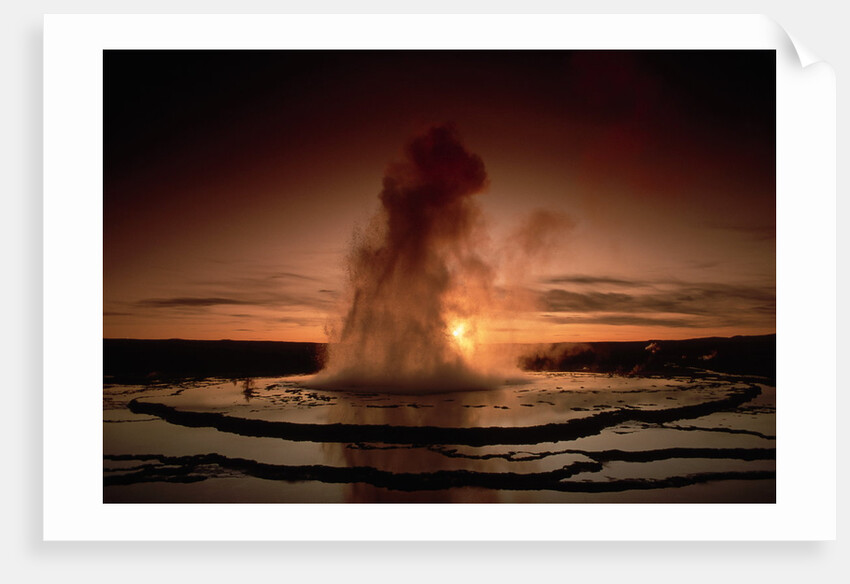 Sunset at the Great Fountain Geyser by Anonymous