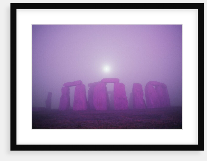 Moon Setting Over Stonehenge by Anonymous