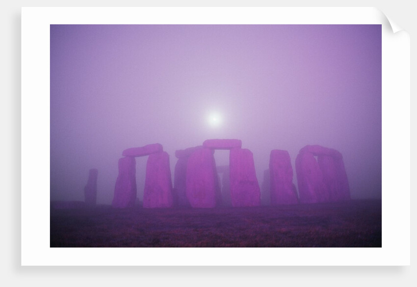 Moon Setting Over Stonehenge by Anonymous