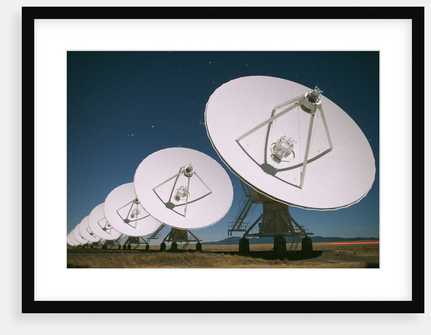 Radio Telescope Array in the Moonlight by Anonymous