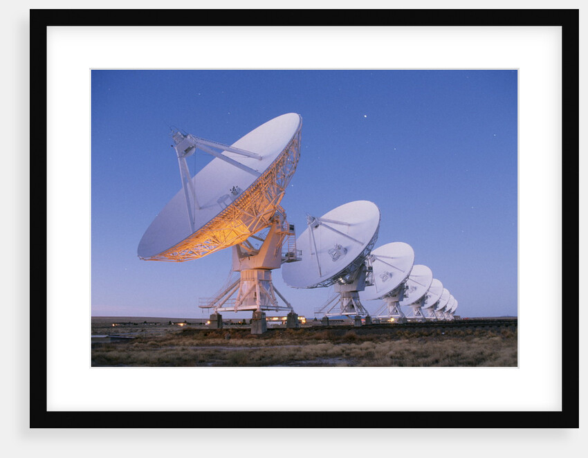 Radio Telescope Array at Dawn by Anonymous