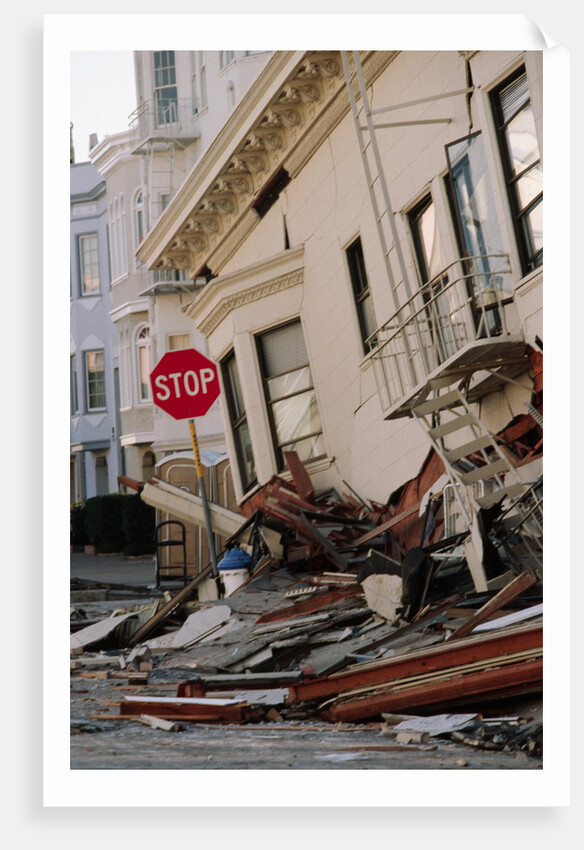 Quake-Damaged Apartment House by Anonymous