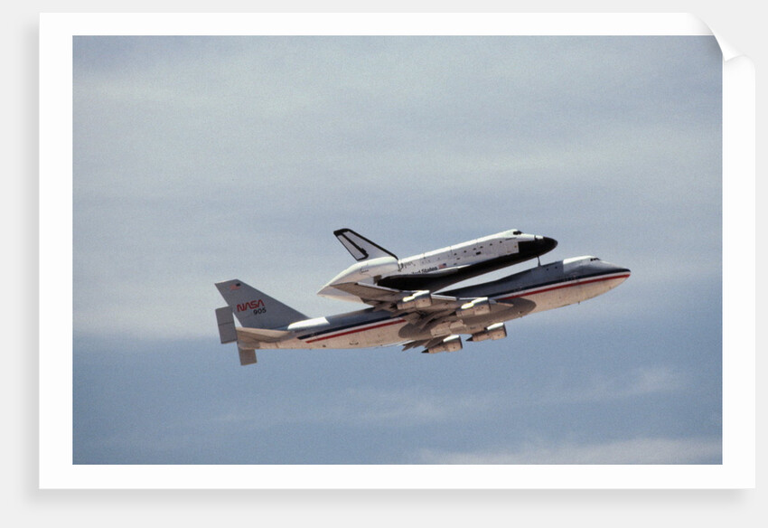 Space Shuttle Challenger Riding on 747 by Anonymous