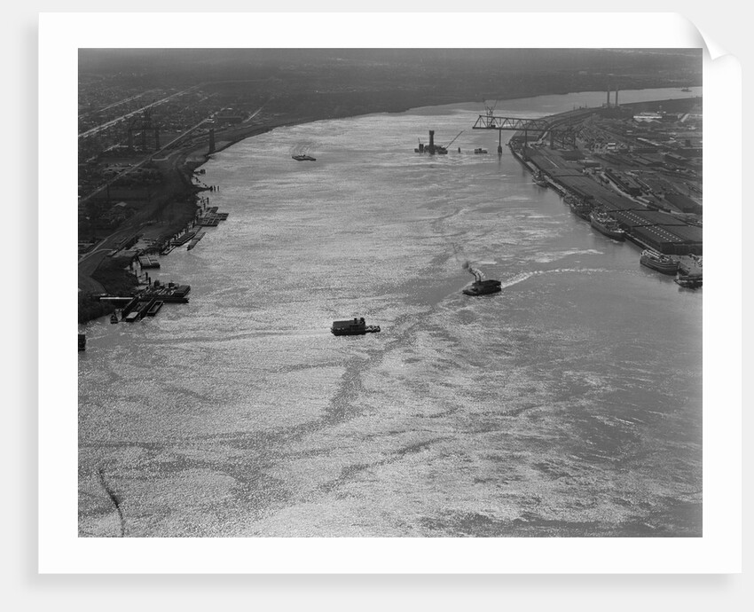 Ferry Barges on the Mississippi River by Corbis