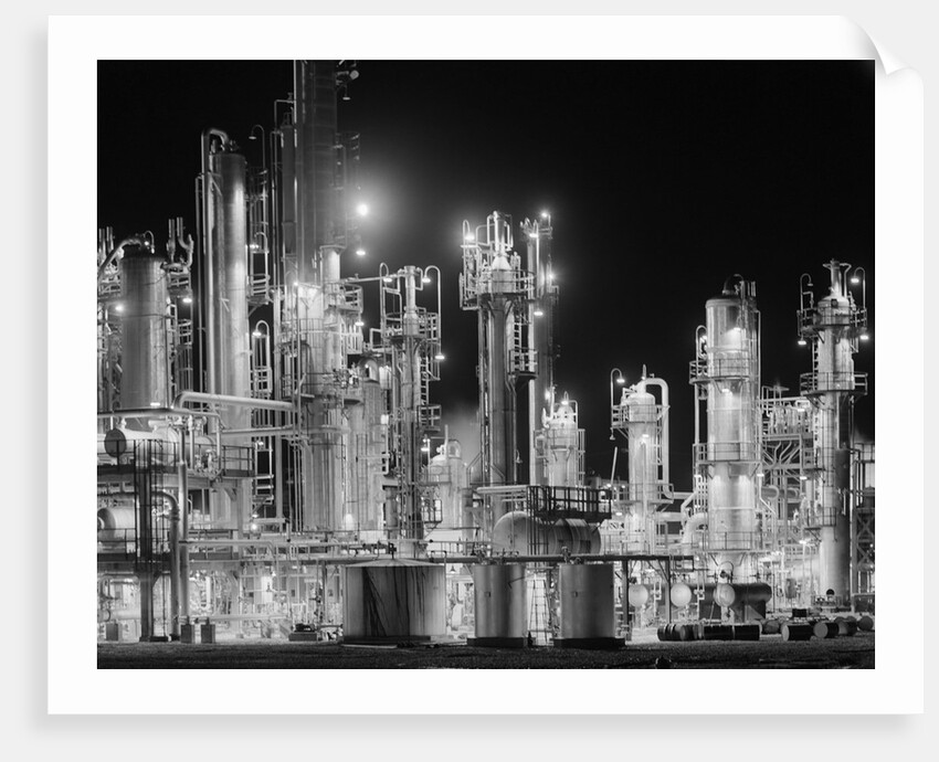 Hydro-Carbon Refinery at Night by Anonymous
