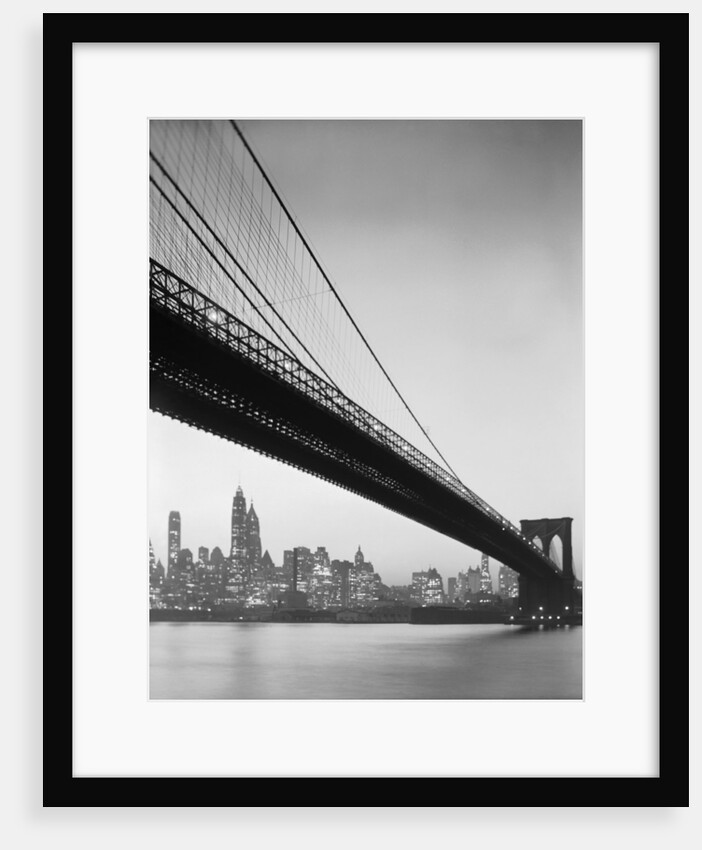 Brooklyn Bridge and Manhattan Skyline by Anonymous