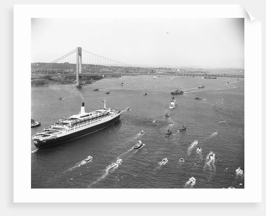 Cruise Ship Entering New York's Harbor by Anonymous