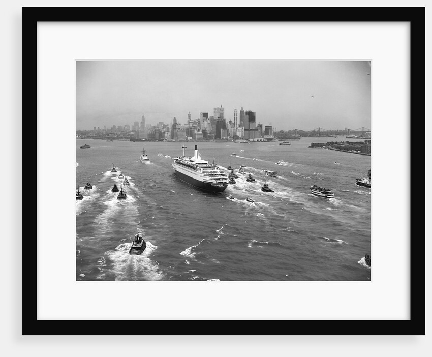 Cruise Ship in New York's Harbor by Anonymous