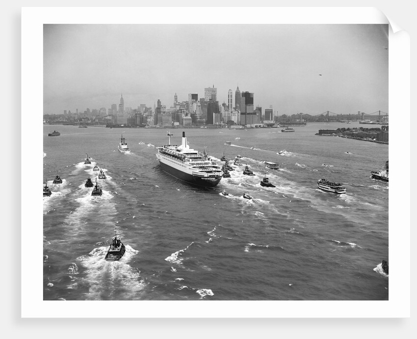 Cruise Ship in New York's Harbor by Anonymous