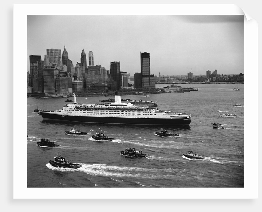 Cruise Ship in New York's Harbor by Anonymous