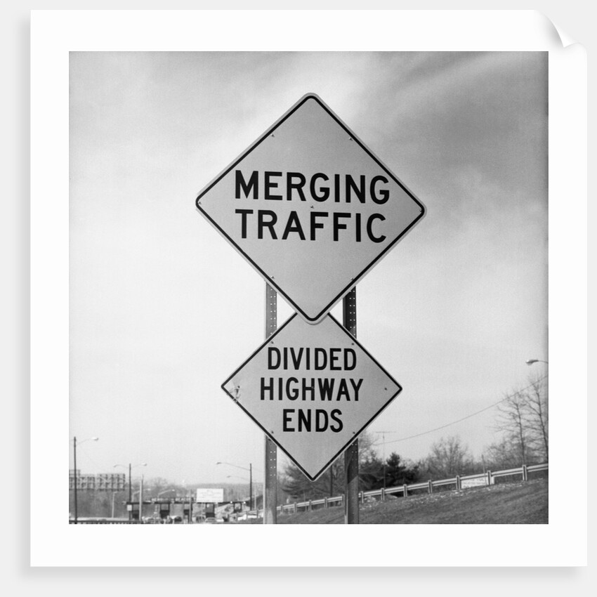Merging Traffic Road Sign by Anonymous