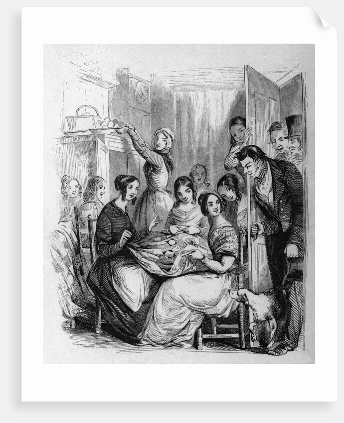 Quilting Party in American Home by Anonymous