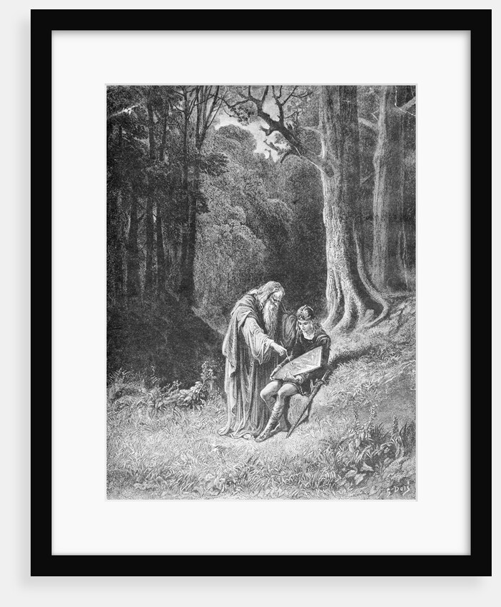Merlin Painting Knight's Shield by Anonymous