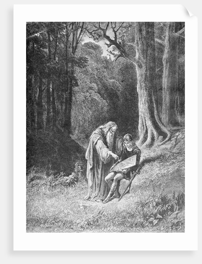 Merlin Painting Knight's Shield by Anonymous