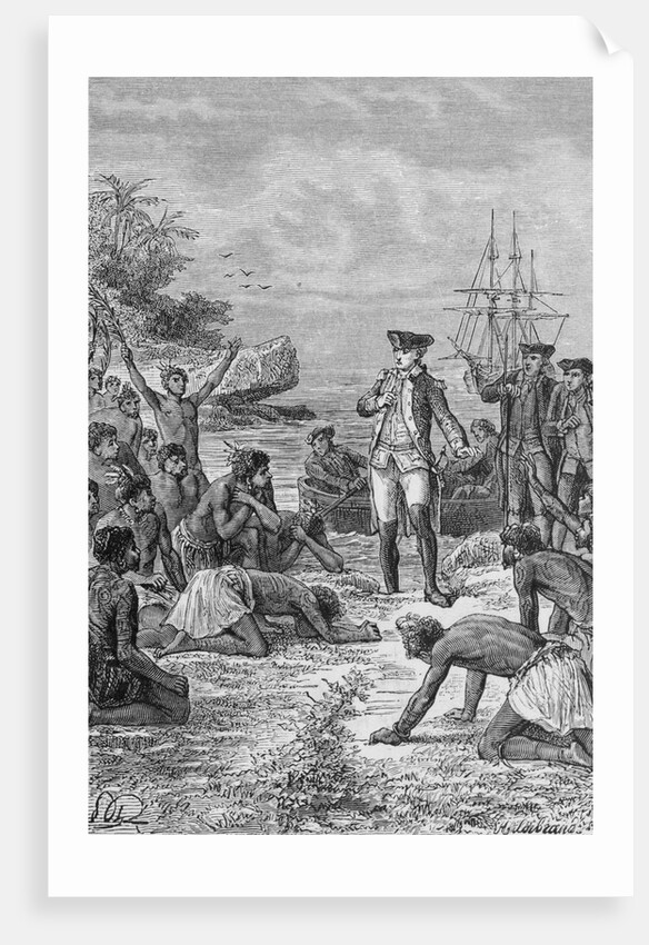 Island Natives Welcoming James Cook by Anonymous