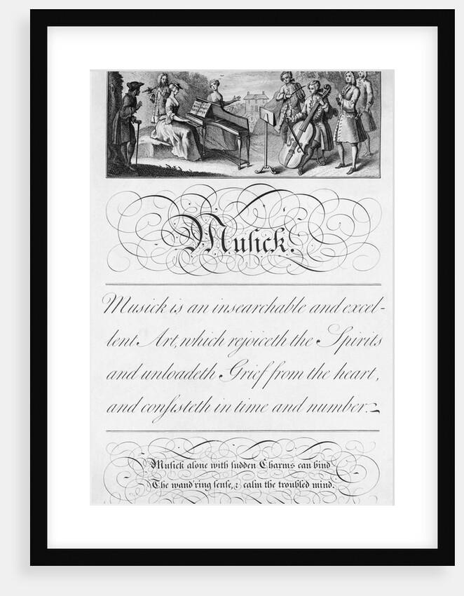 Chamber Music Group with Calligraphic Composition by Anonymous