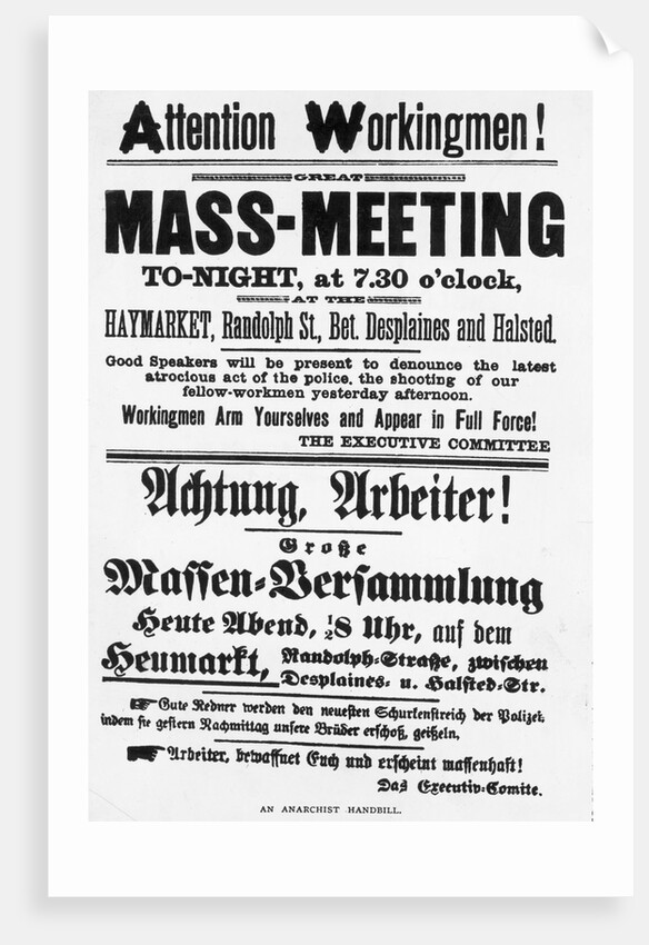 Haymarket Meeting Poster by Anonymous