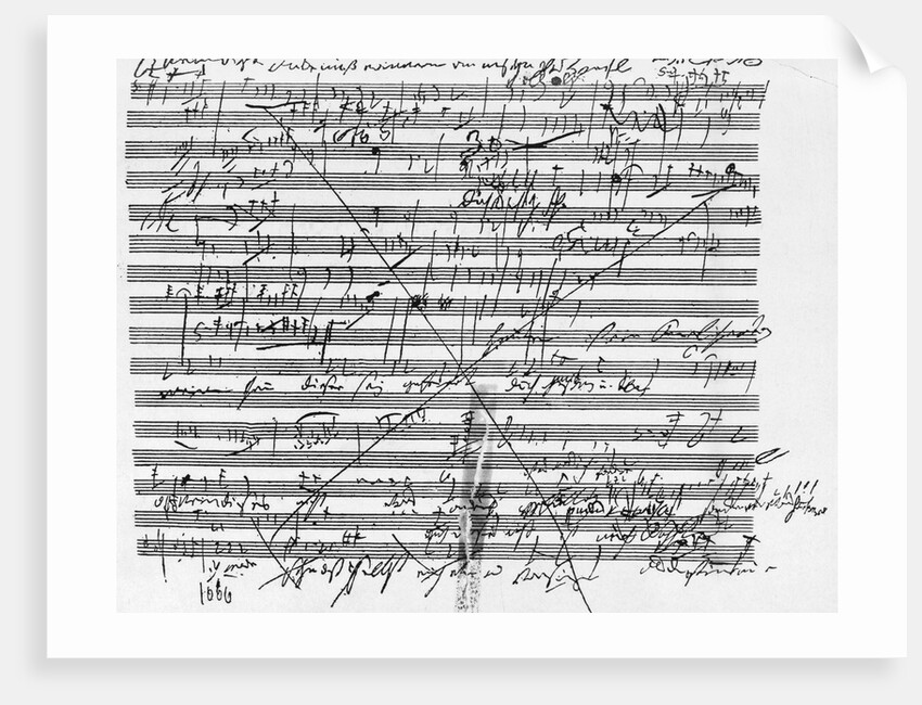 Display of Musical Score by Ludwig Beethoven by Anonymous