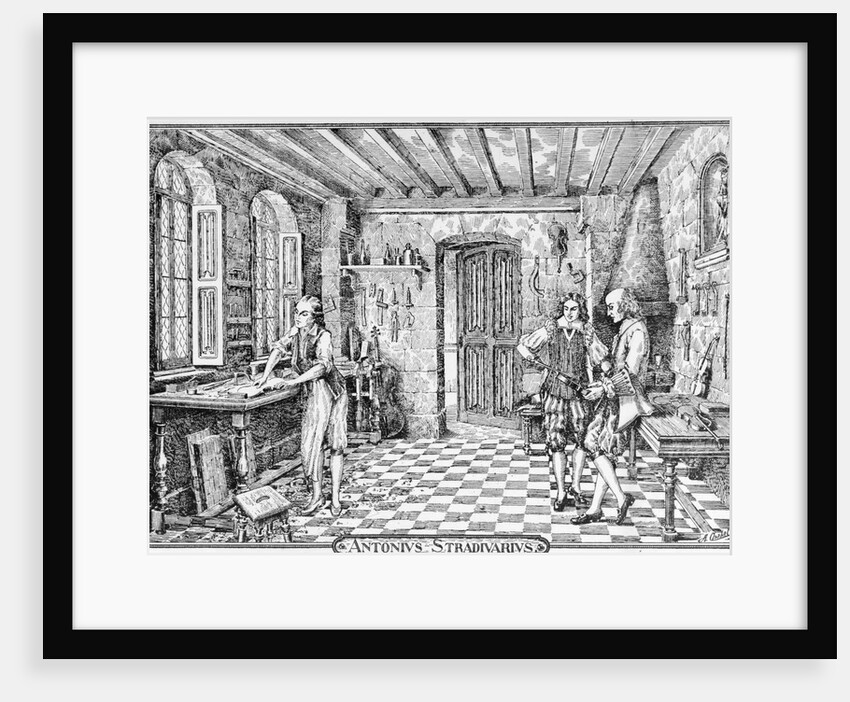 Sketch of Stradivari in His Workshop by Anonymous