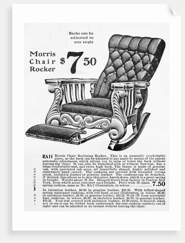 Advertisement for Morris Rocker Chair by Anonymous