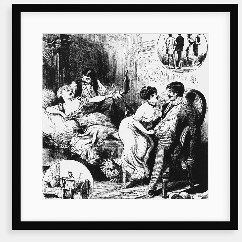 Illustration Depicting Prostitutes Cavorting with Swells by Anonymous