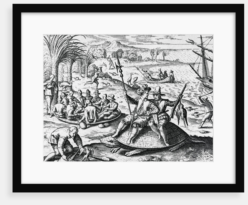 Dutch Explorers Enjoying Island by Anonymous