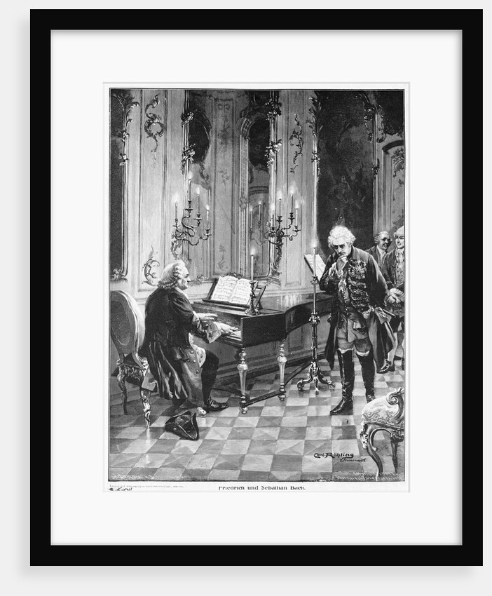 Bach Playing the Piano by Anonymous