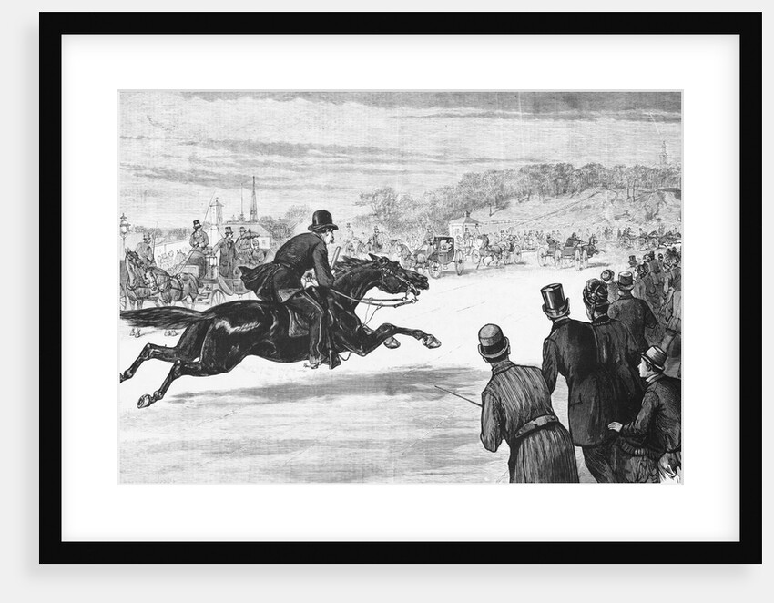 Mounted Police Man Chasing Speeding Carriage by Anonymous