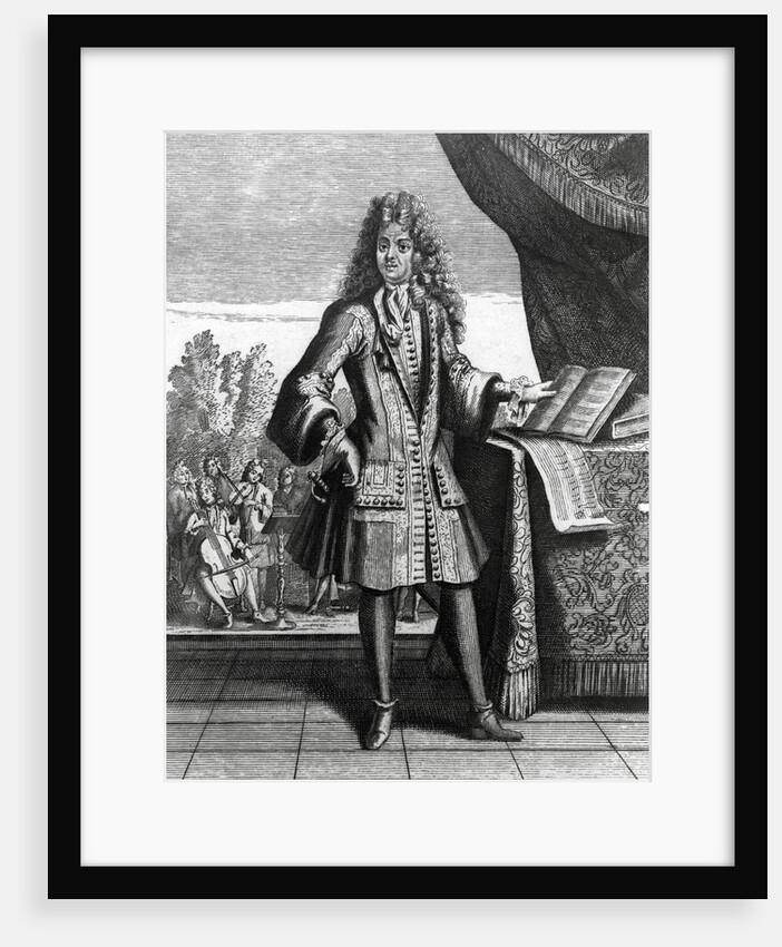 Drawing of Jean Baptiste Lully near His Orchestra by Anonymous