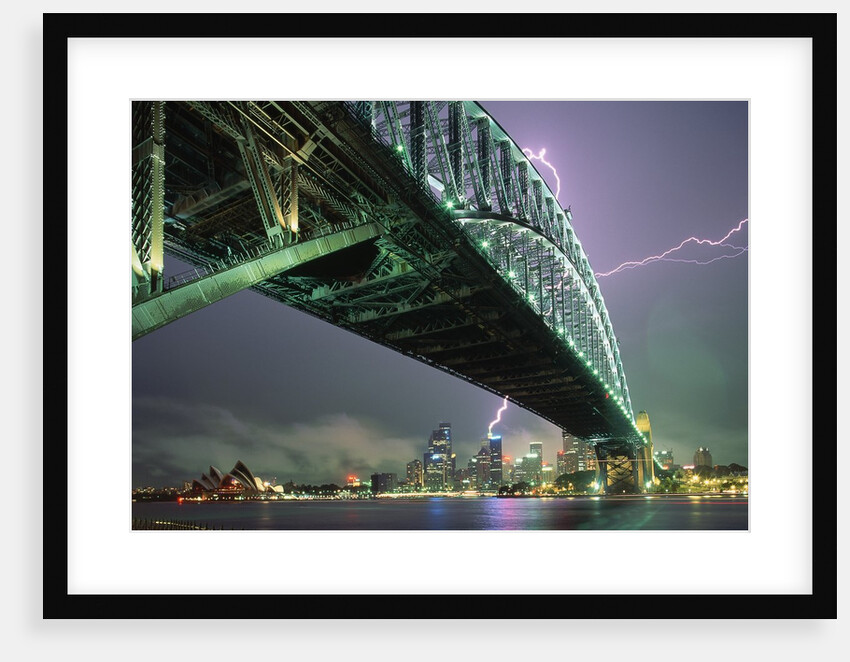 Bridge and Lightning at Sydney Harbour by Anonymous