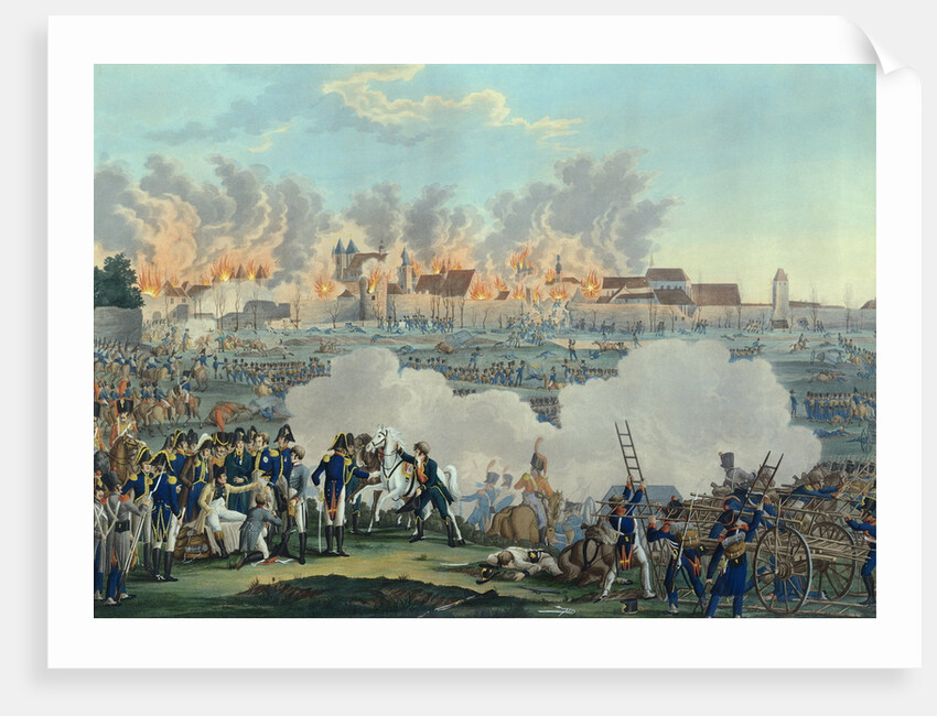 19th-Century Painting Depicting Napoleon at the Battle of Ratisbonne by Anonymous