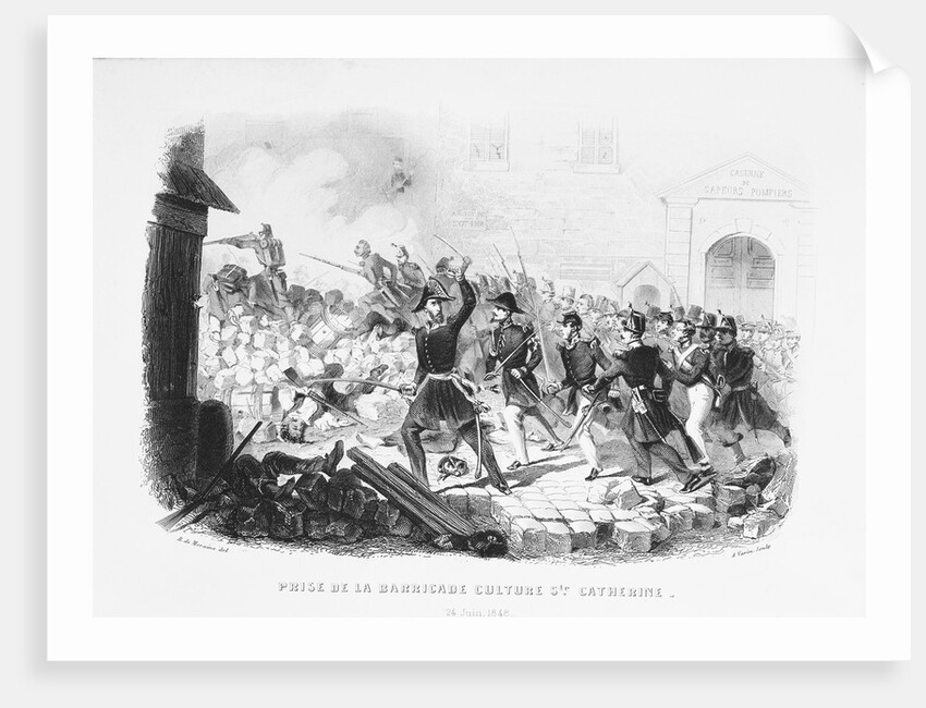 Taking of the Barricade at Sainte Catherine from Splendors of the French National Guard by Anonymous