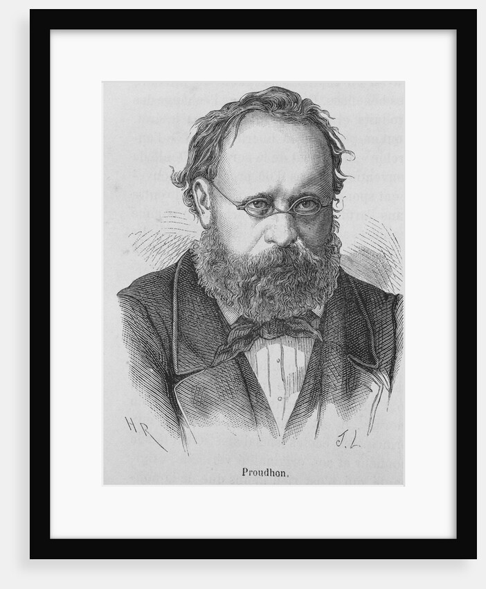 19th Century Portrait of French Socialist Joseph Proudhon from L'Histoire de France by Henri Jean Guillaume Martin