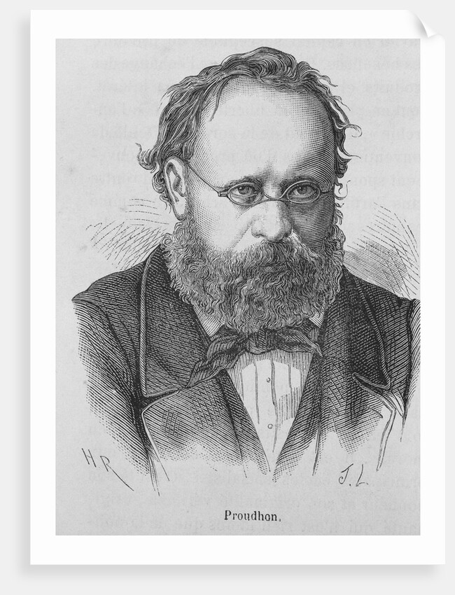 19th Century Portrait of French Socialist Joseph Proudhon from L'Histoire de France by Henri Jean Guillaume Martin
