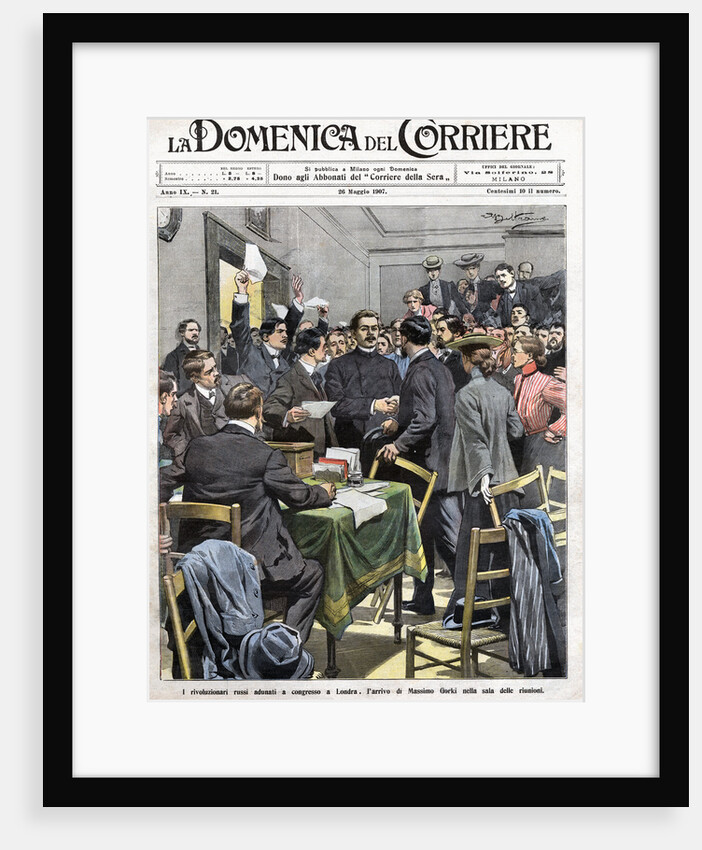 Newspaper Illustration of Maxim Gorky Arriving in Congress in London by Anonymous