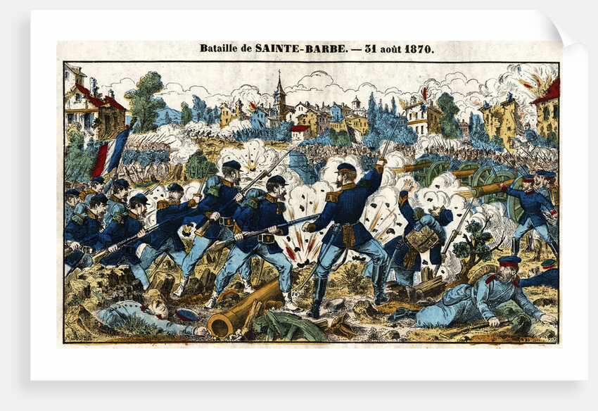 Bataille de Sainte-Barbe Woodblock Print by Anonymous