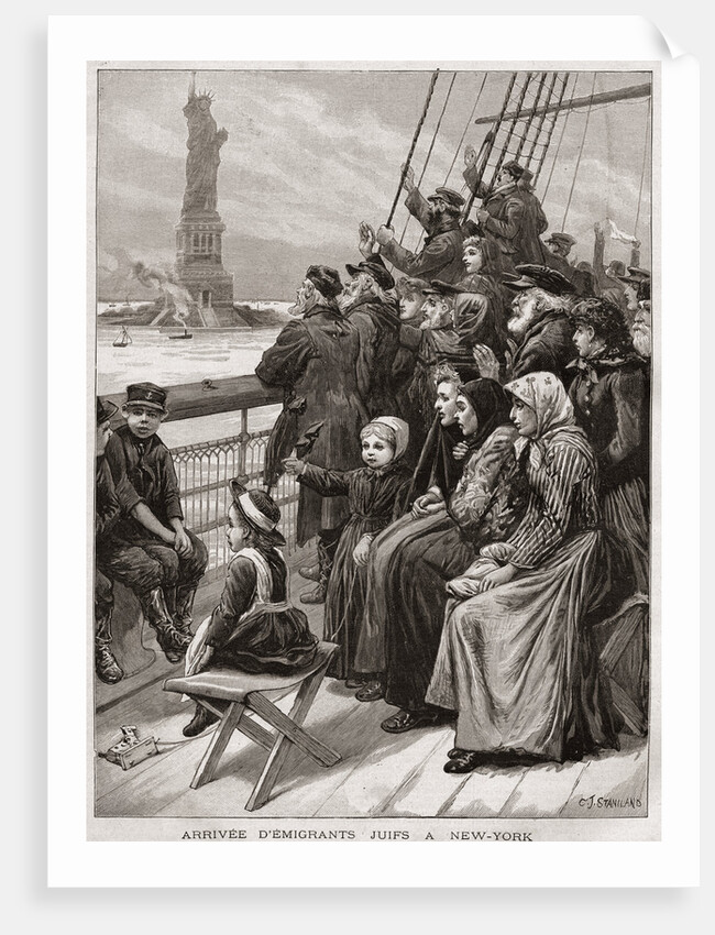 Arrivee d'Emigrants Juifs a New-York by Charles Joseph Staniland