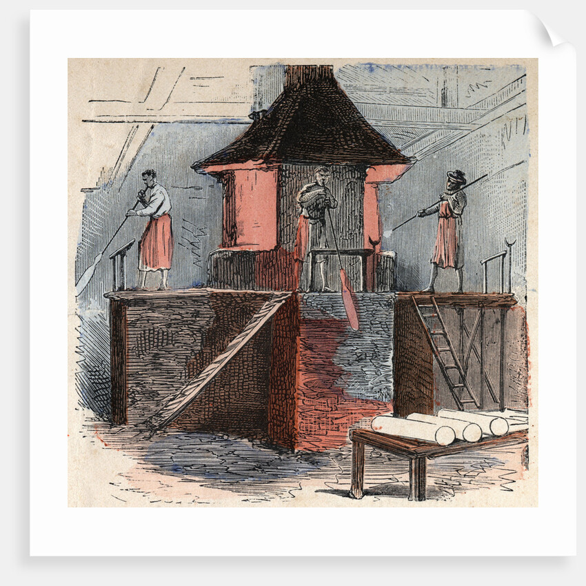 19th-Century Illustration of Glass Blowing by Anonymous