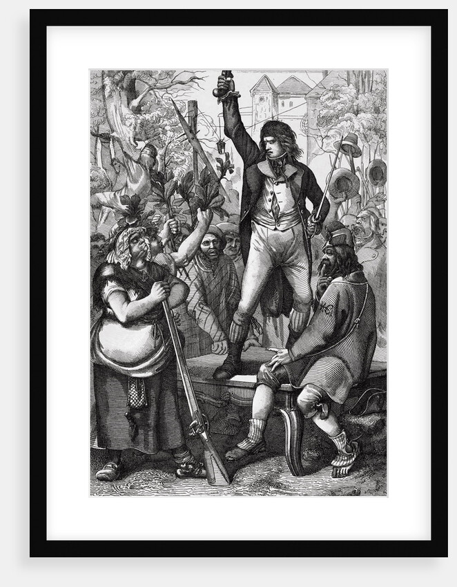 Man Assembling Crowd During French Revolution by Anonymous